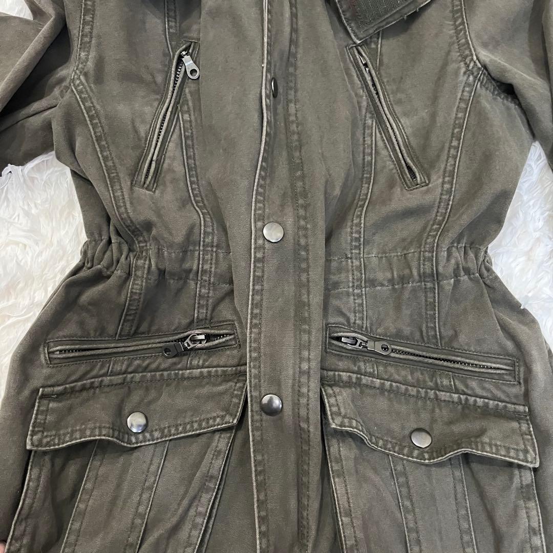 Y2K ミリタリージャケット カーキ フード グランジ 平成ギミックgrunge