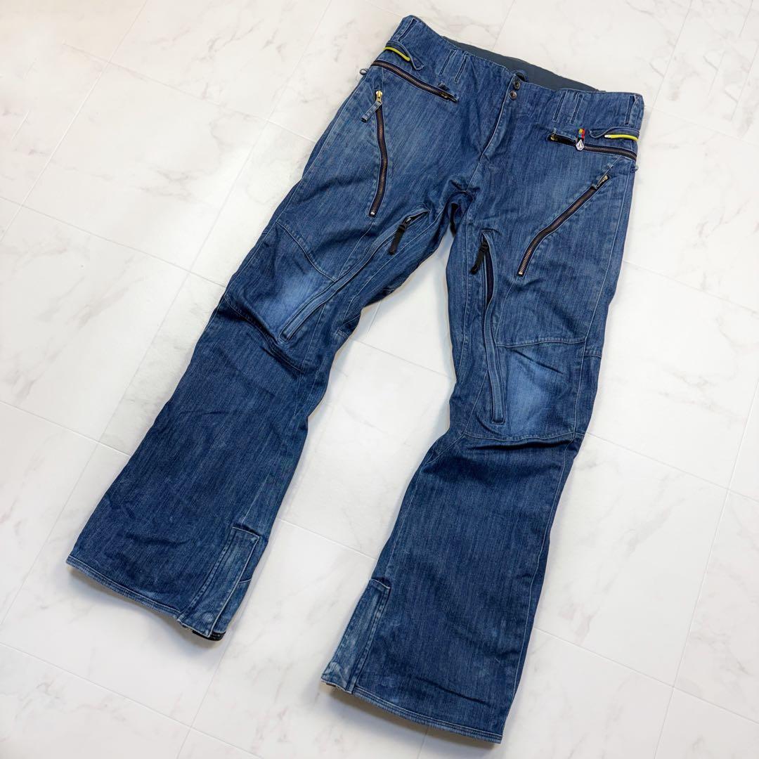 ボルコム　スノボーウェア　デニムパンツ　フレア　GENUINE 青 M ロゴ刺繍 2本組】濃柔デニムパンツ＜ポニム＞ - ベルーナ【公式】