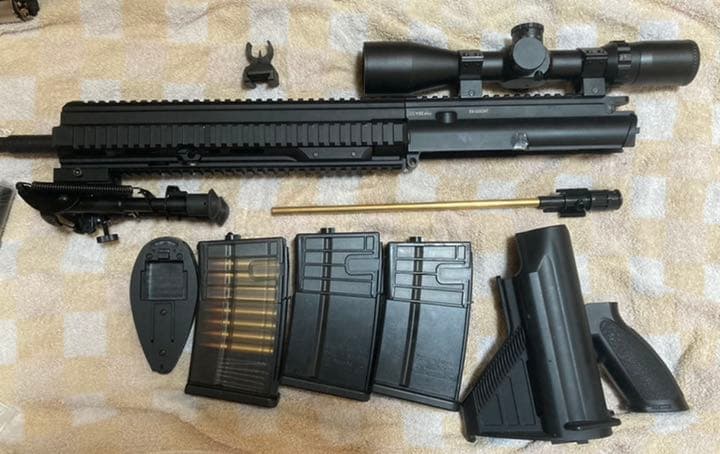東京マルイ　次世代 電動ガン HK417 スナイパー仕様　新品カスタムパーツあり 極美品 】東京マルイ 次世代電動ガン HK417 アーリーバリアント