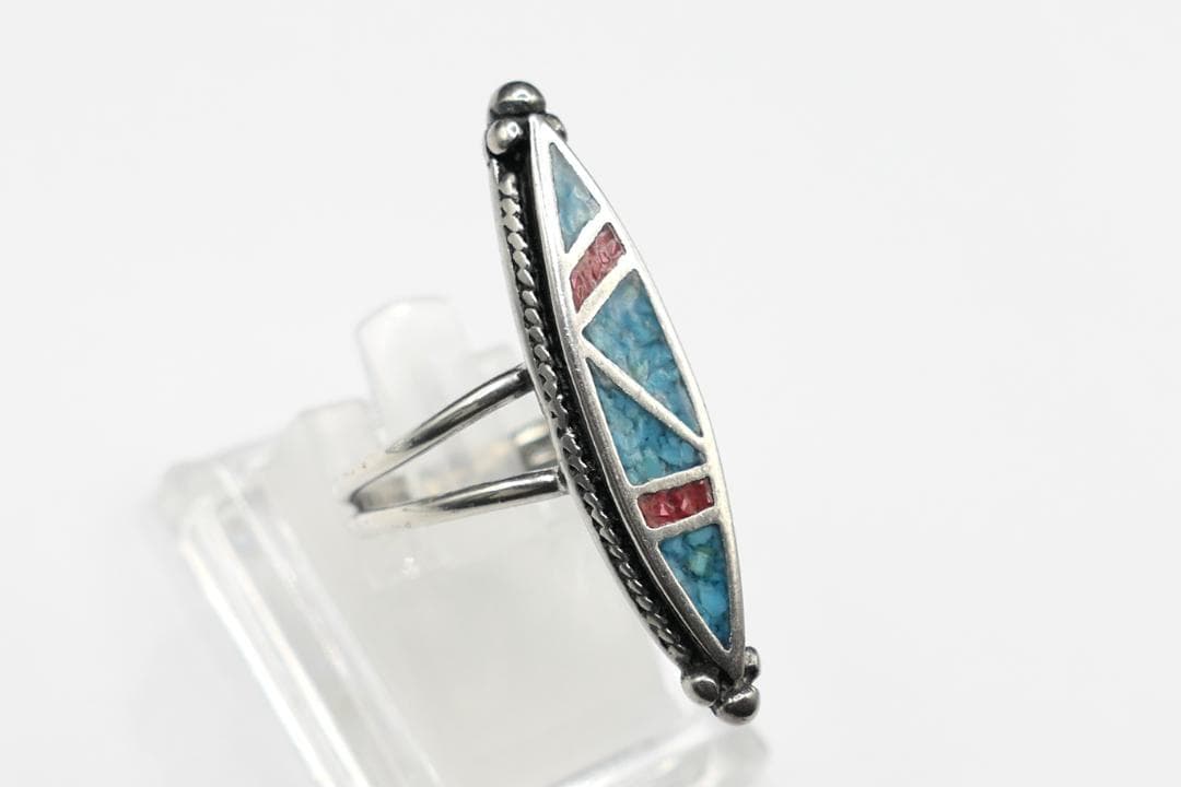 美品 13号 インディアンジュエリー ターコイズ リング 指輪 ズニ