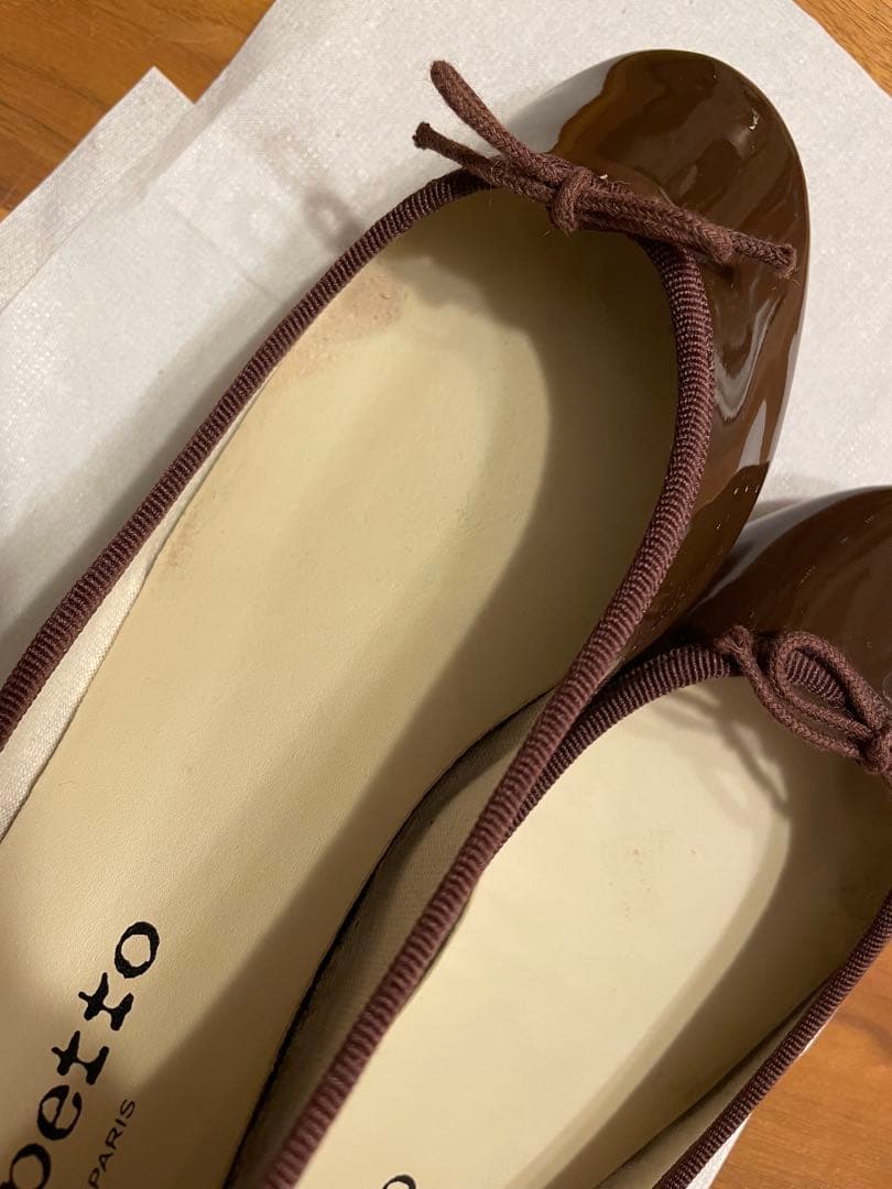 repetto ローヒールパンプス 晴雨兼用 38ブラウン 23.5㎝