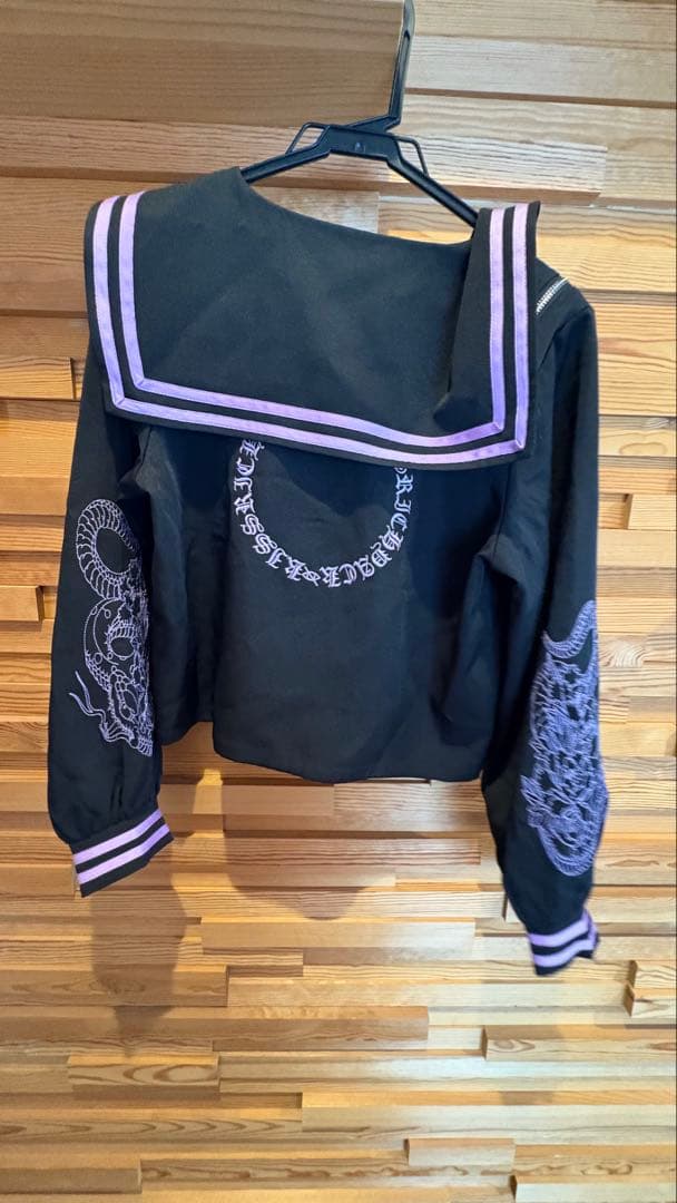 KRY MSTE オフショル2WAY 繍リボン セーラーTOPS 黒紫 - メルカリ