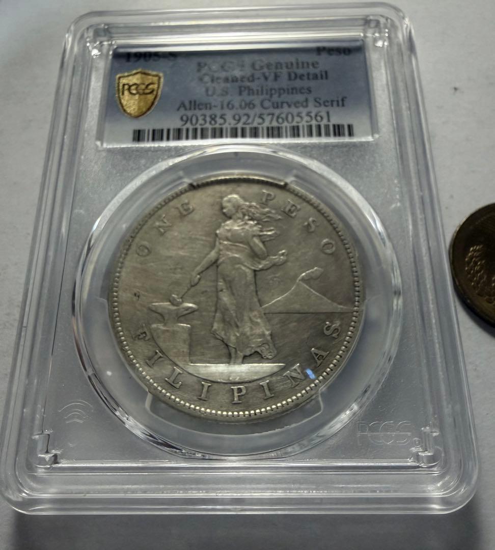 合*n様 1905年米領フィリピン 1ペソ 銀貨《大型》 PCGS認定 - メルカリ