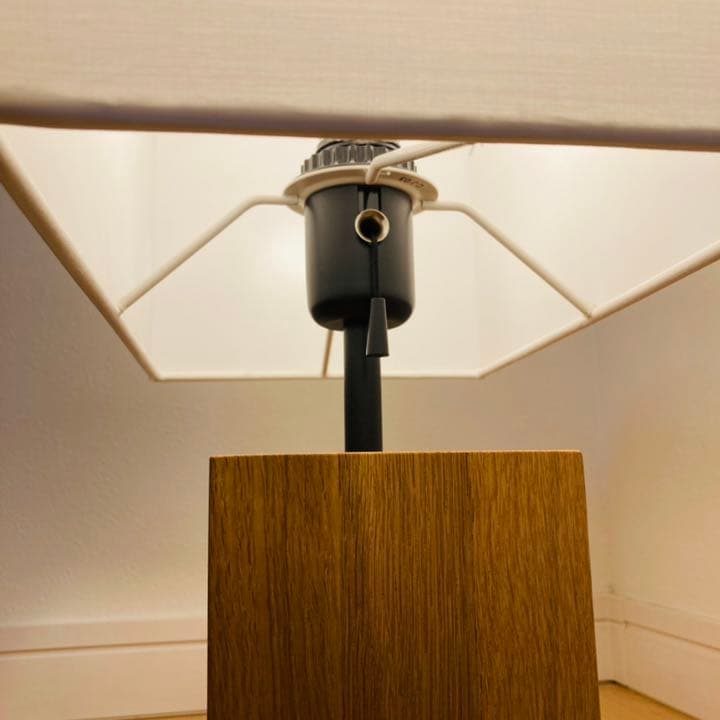 無印良品のスタンドライトオーク材とシェード四角のセット - メルカリ