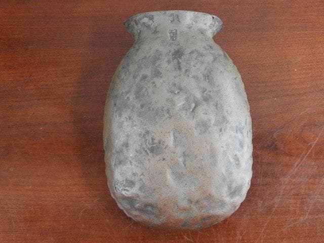 備前焼 竹編花籠形掛花入 M831