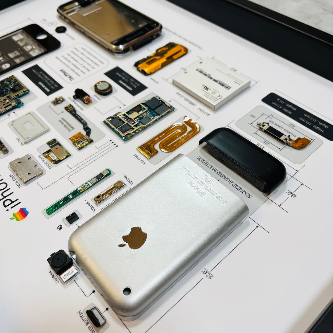 プレミアム端末】 iPhone 2G 標本アート 高級木製ボックスフレーム仕様