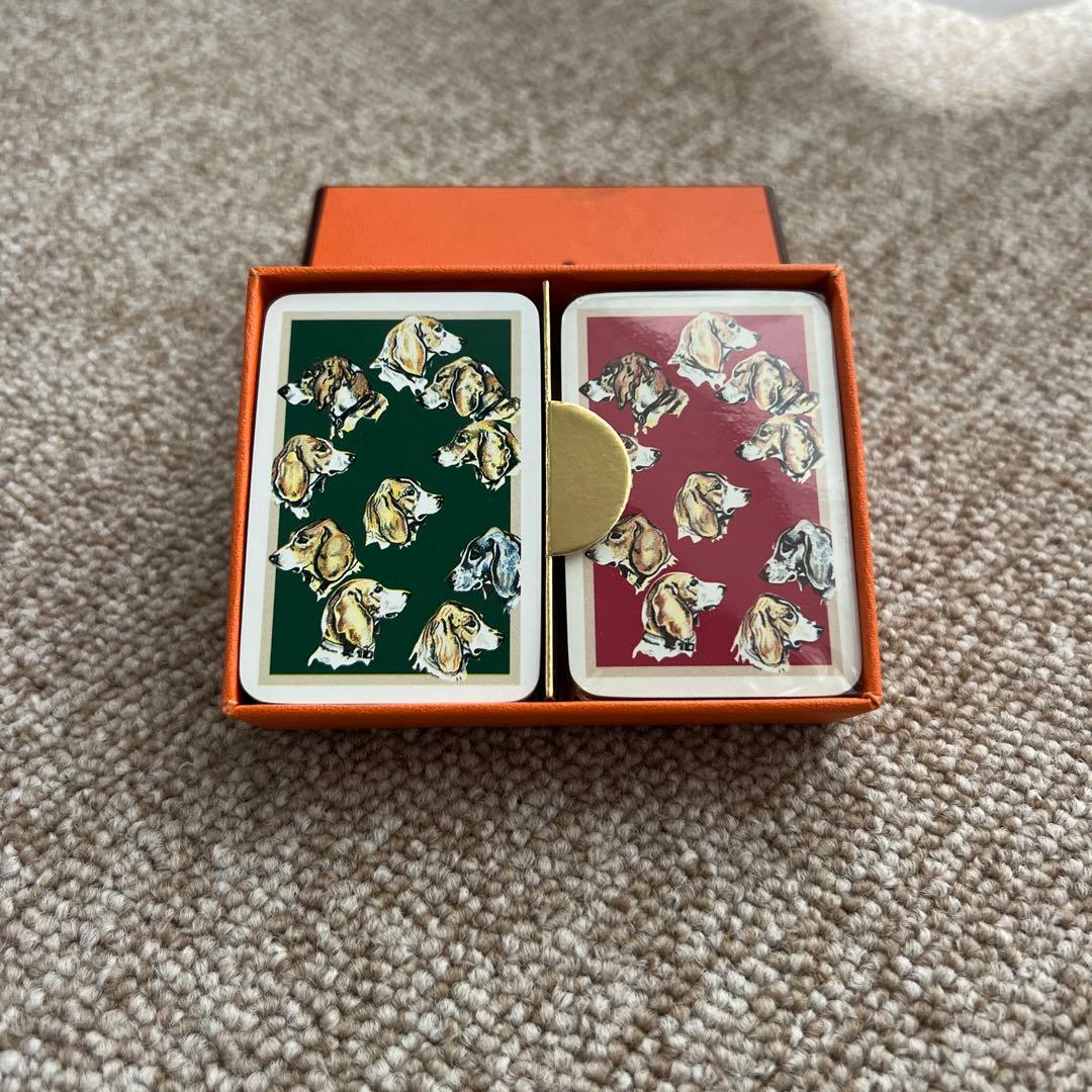 エルメス犬イラストのトランプセット HERMES エルメス トランプ 犬柄 ドッグモチーフ カードゲーム - メルカリ