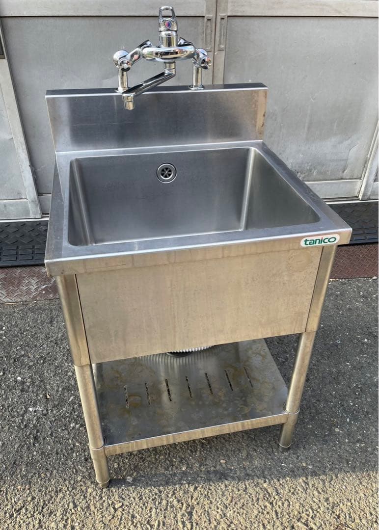 業務用 tanico 1槽シンク 混合水栓 蛇口付き 幅600×奥600 大阪発 業務用 tanico 1槽シンク 混合水栓 蛇口付き 幅600×奥600 大阪発 業務