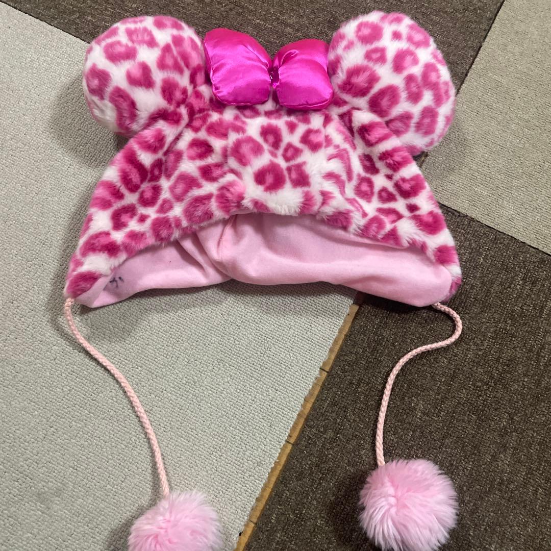 ミニーちゃん ファンキャップ ヒョウ柄ピンク ディズニー - メルカリ