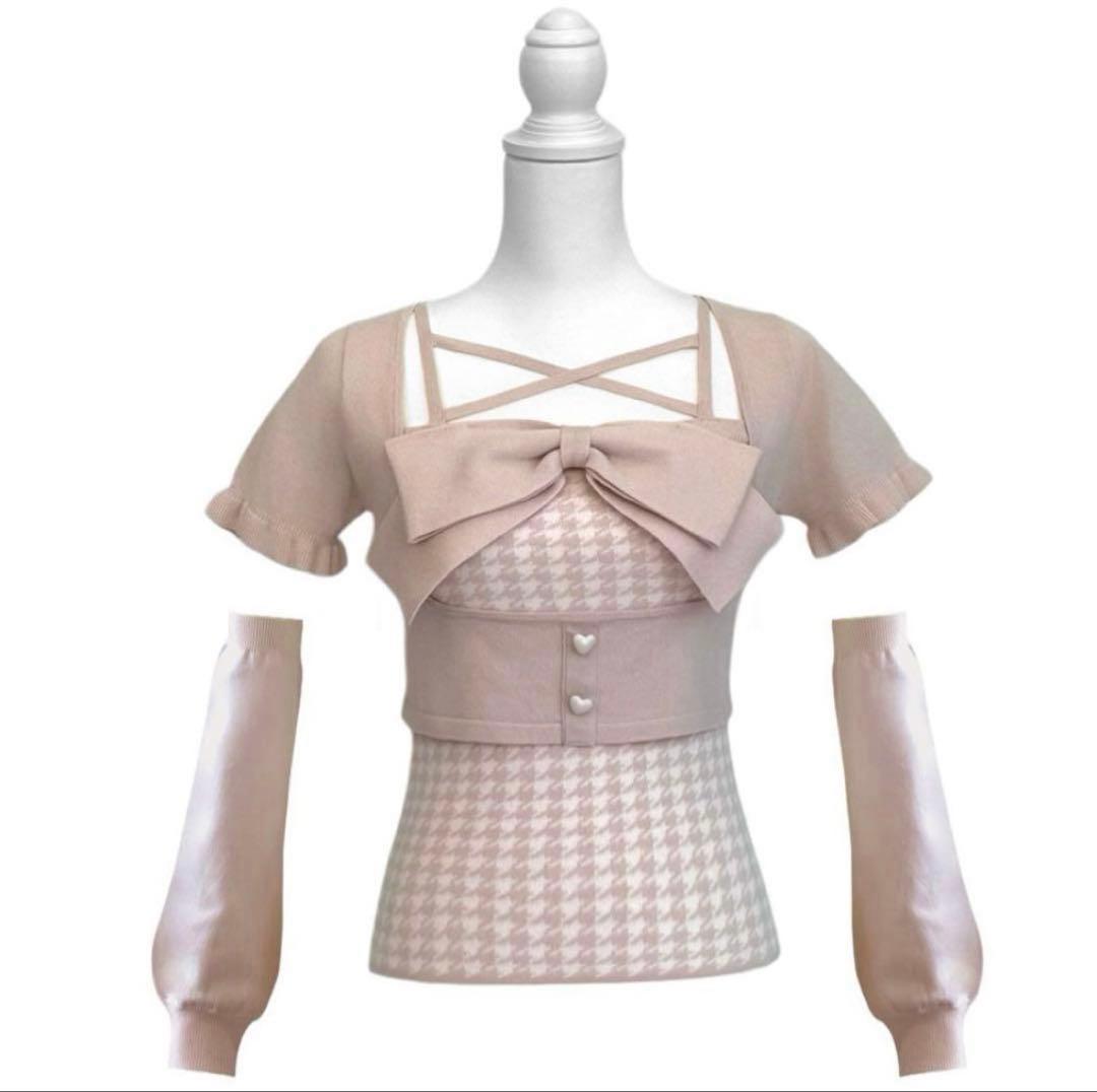 HONEY MEW ハニーミュウ ビッグリボンアンサンブルトップス ピンク