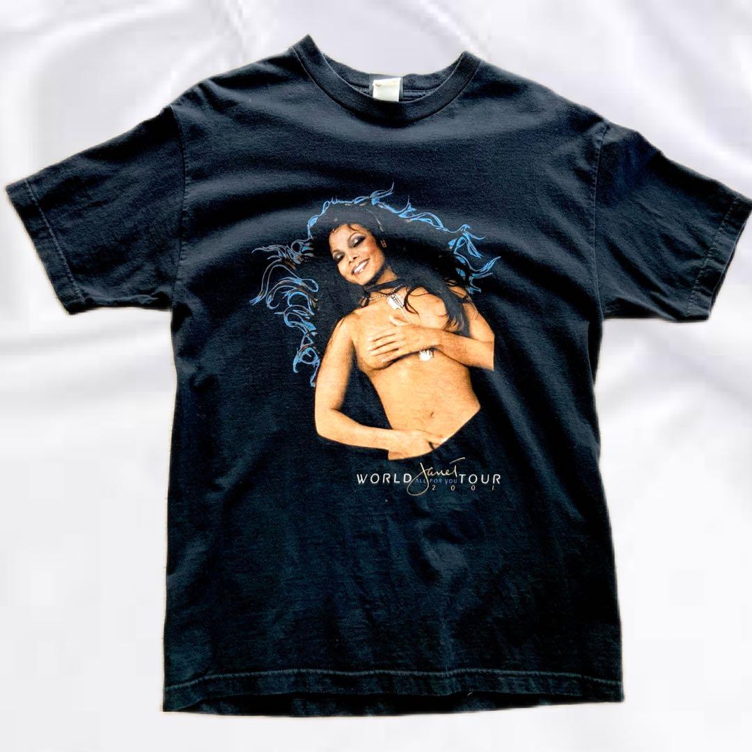 ジャネットジャクソン　ワールド　ツアー　Tシャツ　giantタグ　L 黒　半袖