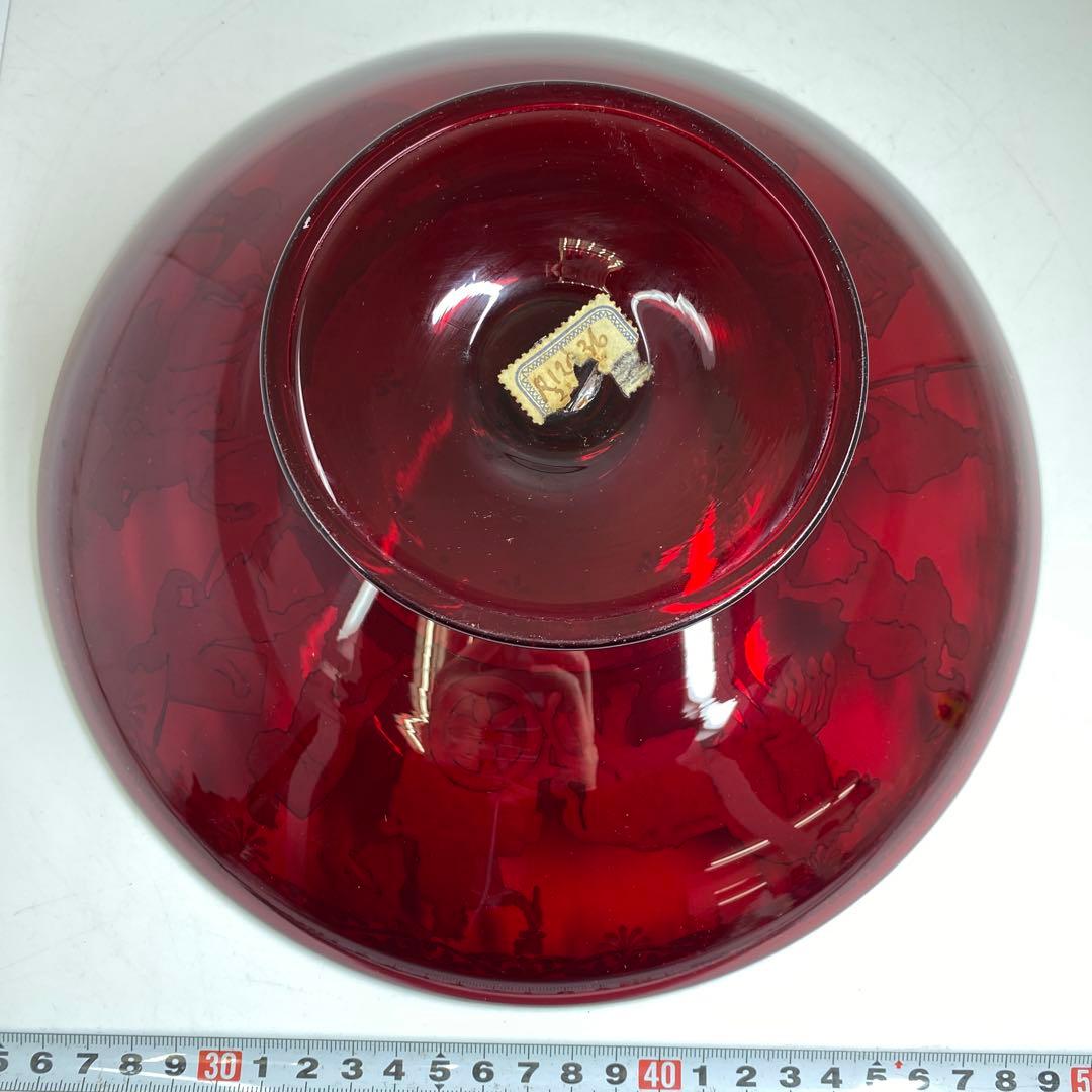 ムラーノ ベネチアングラス 人物金彩コンポート 直径25.8㎝東な7