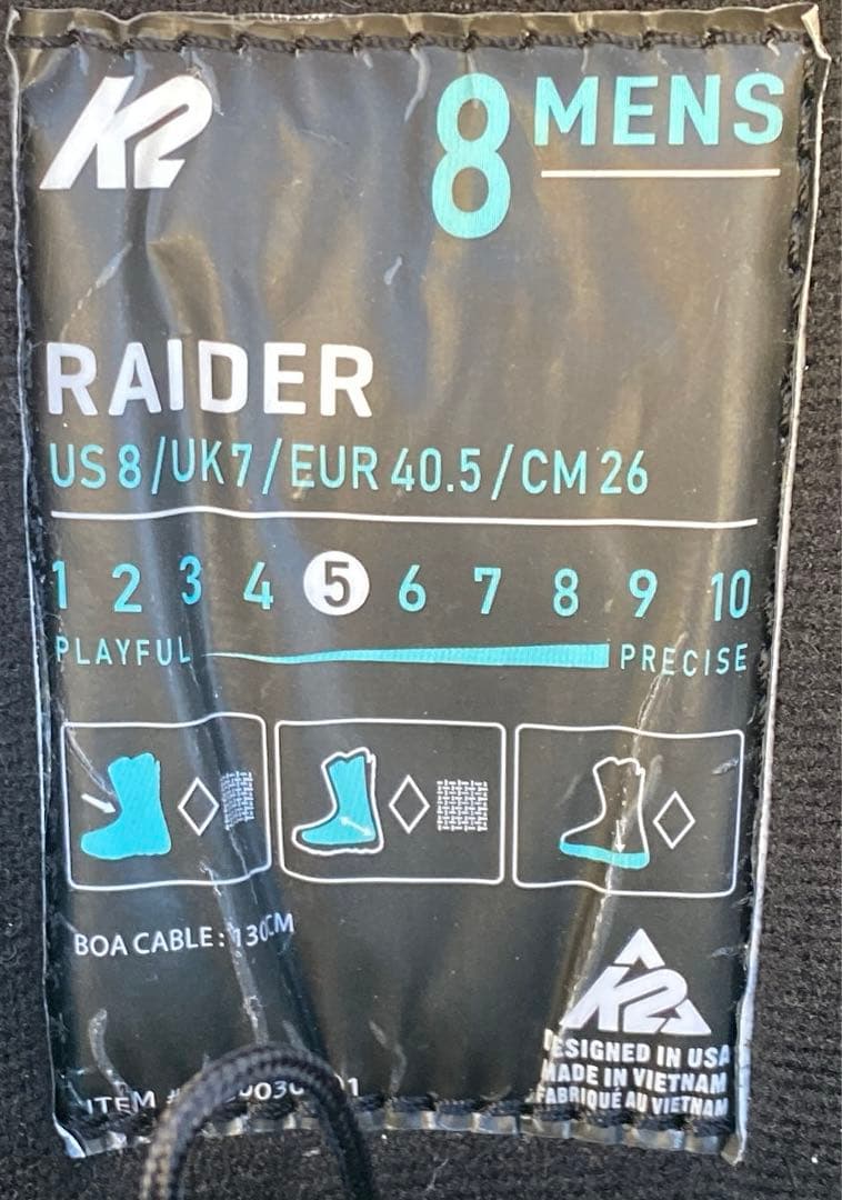 【美品_即日発送】スノボブーツ　K2 RAIDER　26.0cm