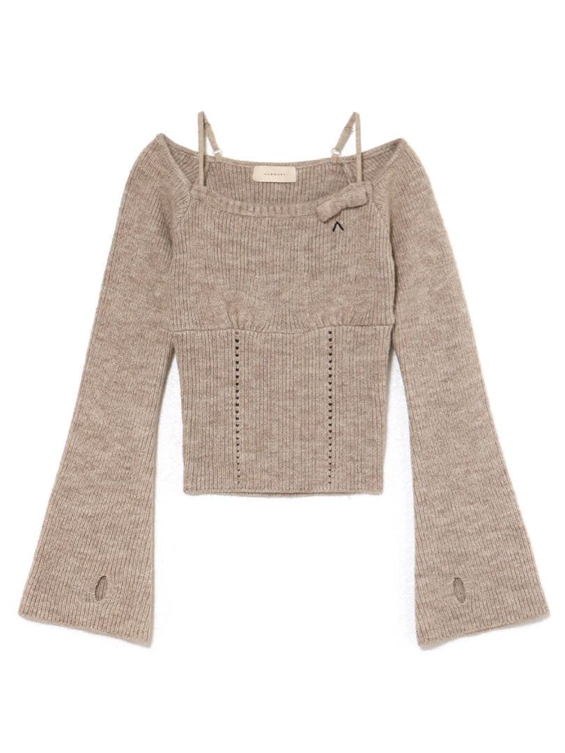 Baby ribbon knit tops ブラウン andmary andmary Baby ribbon knit tops brown - メルカリ