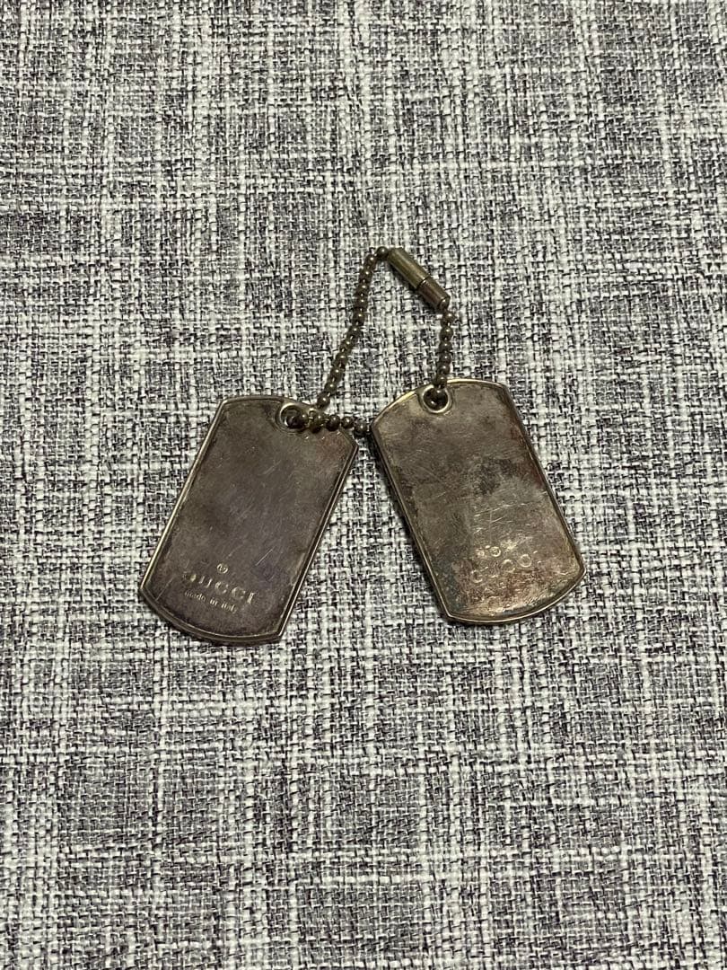 【ヴィンテージ】グッチ　ドッグタグ ネックレス GUCCI（グッチ） ドッグタグ IDタグ ネックレス SV925 シルバー メンズ
