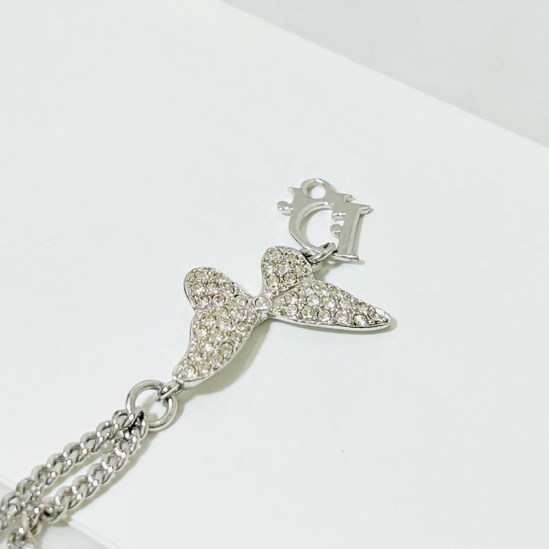 美品 クリスチャンディオール バタフライ 蝶 ラインストーン