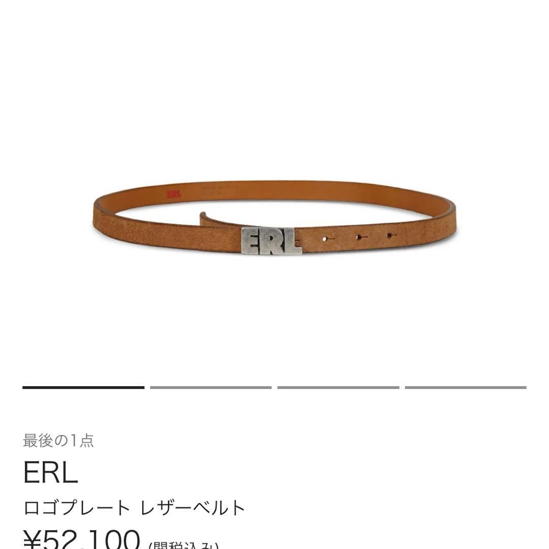ERL ロゴプレート レザーベルト ワンサイズ ya5_14139.jpg