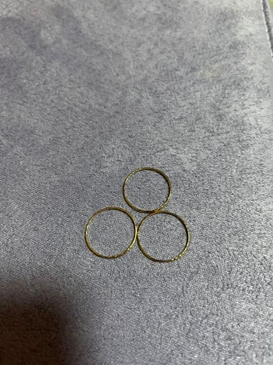 Lilas テクスチャー3本リング K10 10号 ゴールド 地金 刻印