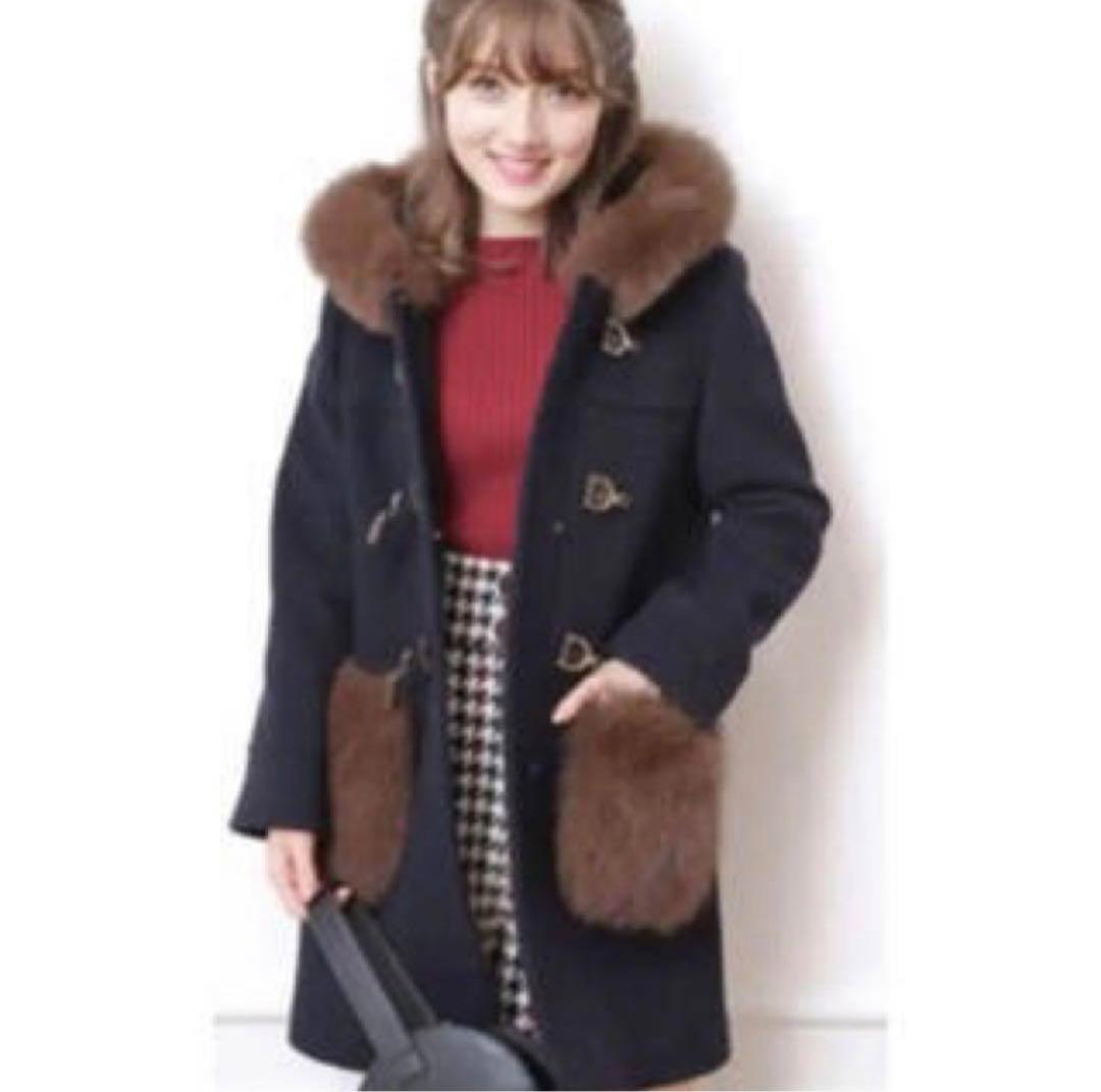 Rirandture ポケットファーダッフルコート ファー ビットダッフル