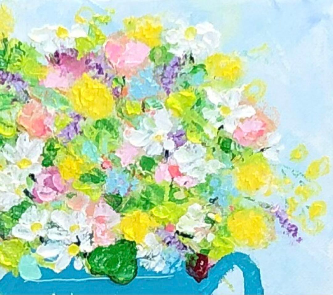 絵画　油絵　原画　一点物　花　可憐　アート　プレゼント　インテリア　SM
