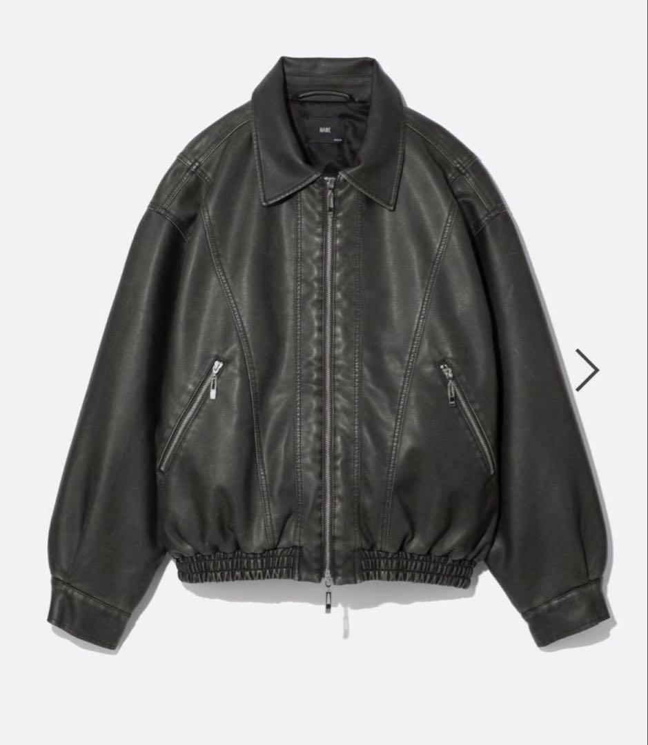 HARE 【SET UP対応】レザーナカワタコンパクトブルゾン　黒 HARE（ハレ）の「【SET UP対応】レザーナカワタコンパクトブルゾン