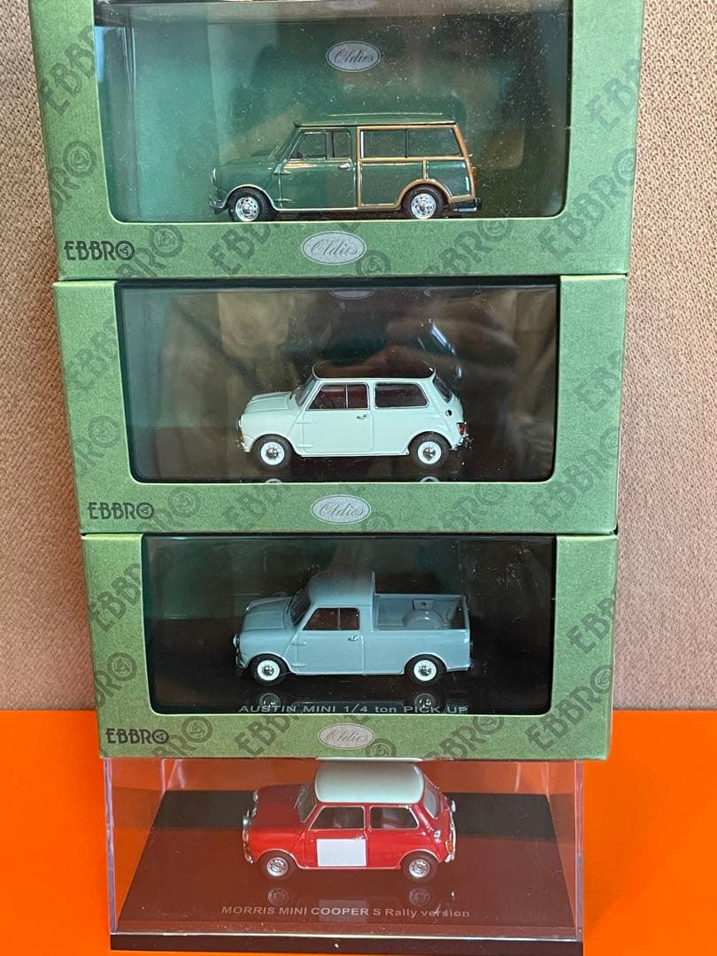 エブロ　EBBRO ミニクーパー　ミニカー　1/43 4コセット エブロ 1/43 モーリス ミニクーパー 1964モンテ WIN #37 レッド