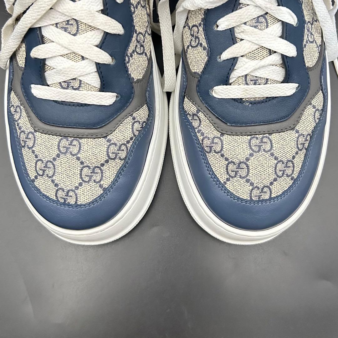 極美品】グッチ ローカットスニーカー GG柄 厚底 メンズ PVC グレー