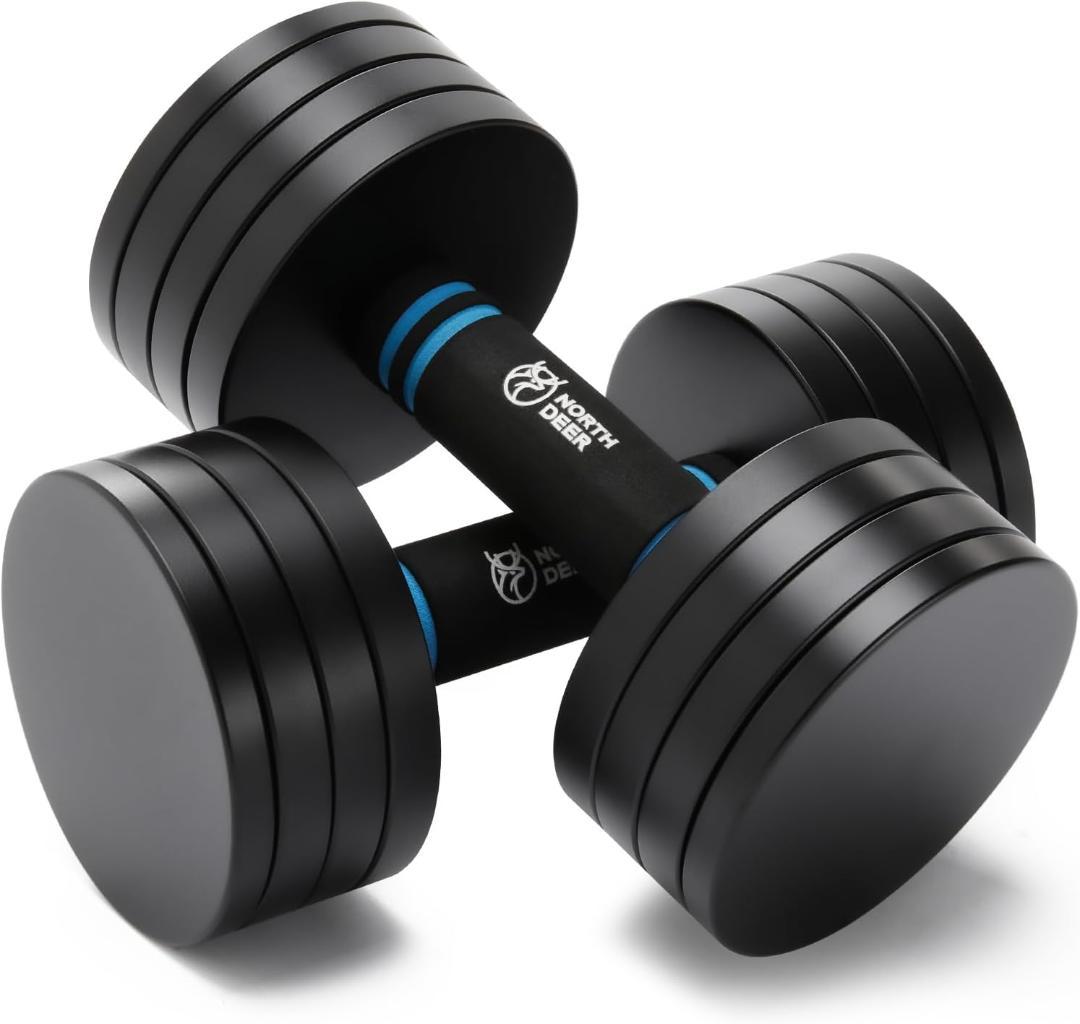Northdeer ダンベル 10kg × 2個セット Northdeer 第二世代・可変式ダンベル サンドブラスト版 2.5kg/3kg/5.5