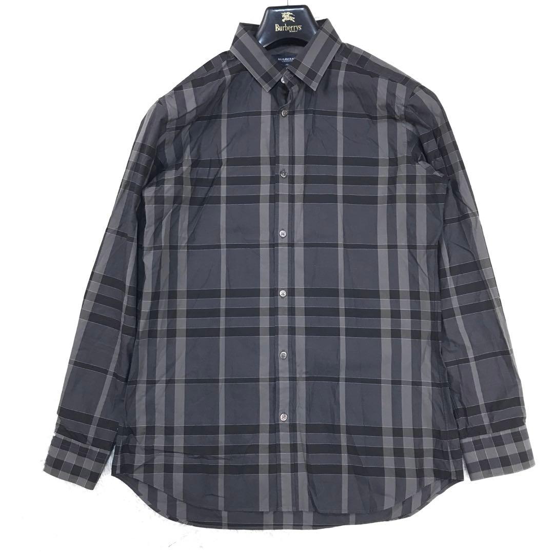 BURBERRY ブラックレーベル シャツ ノバチェック 黒 総柄 バーバリー