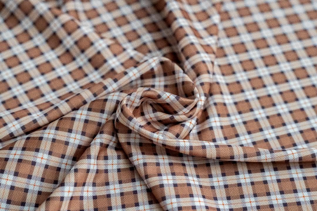 レオタード　ハイレグ　穴あき　キャラメルチェック×オフホワイト