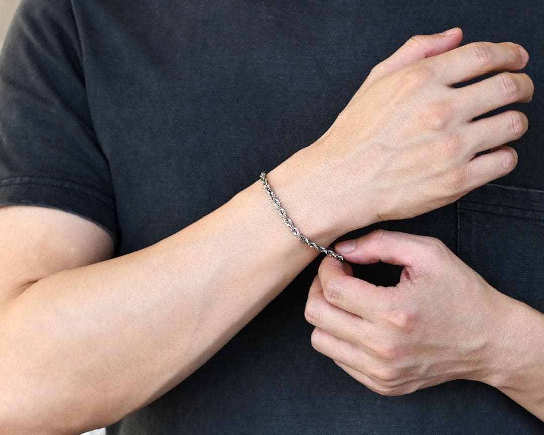 新品 Pt850 プラチナ パイプロープブレスレット幅4.0mm長さ18cm - メルカリ