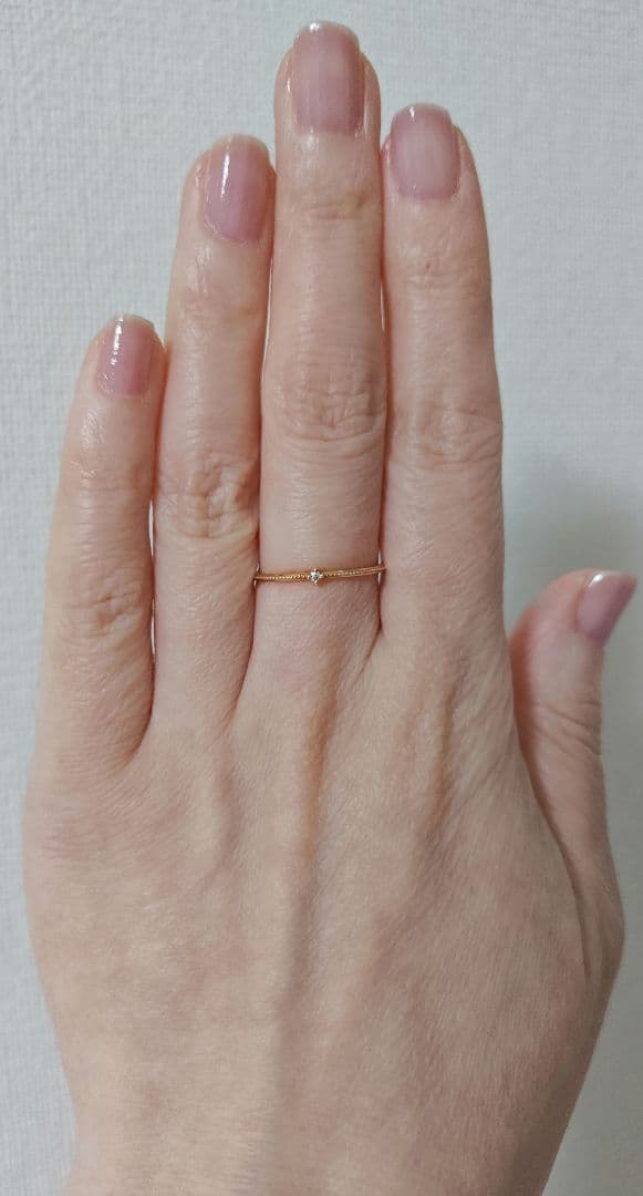 値下げ中！】ete K10 ミル打ち ダイヤモンド リング 15号 YG エテ