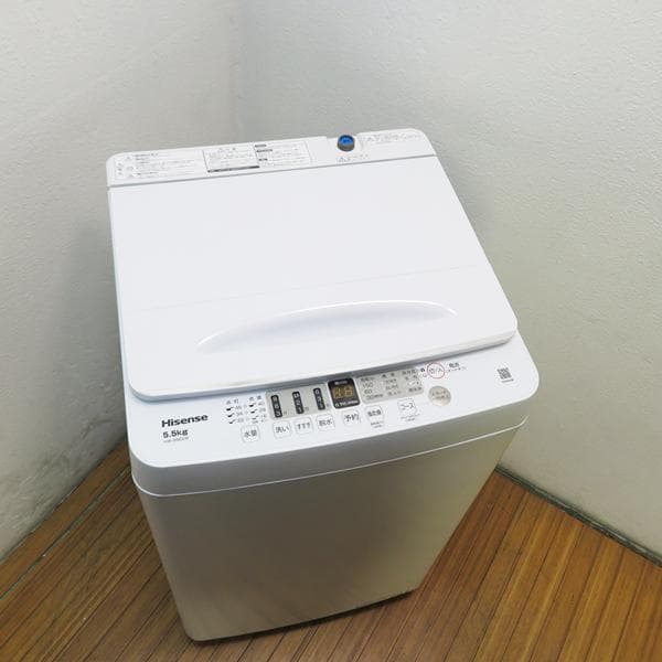 全自動洗濯機 5.5kg 2023年製 HW-55E2W 風乾燥機能 JS04