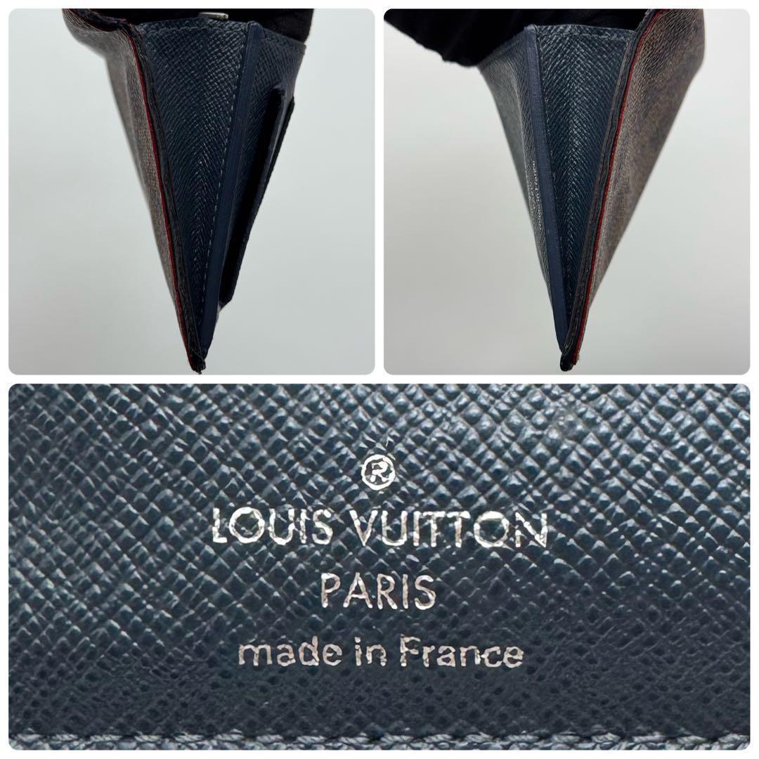 美品】ルイヴィトン ダミエ ポルトフォイユ・ブラザ 長財布 ブルー