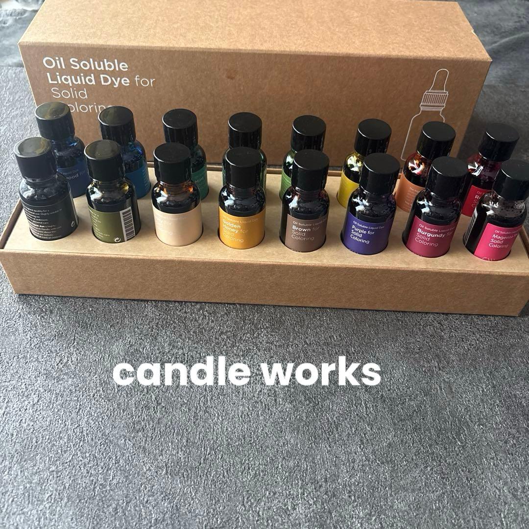 新品キャンドルワークス液体染料 20ml 16色セット+ ピペット付き リキッドカラー 液体染料 20ml× 16色セット 染料 キャンドル