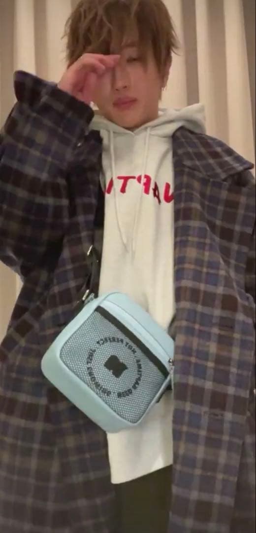 ナップタイム　naptime. Nissy 西島隆弘　コート　チェック　ブルー