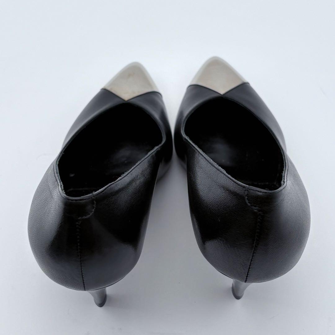 美品 CELINE エディ期 レザー パンプス メタルトゥ ヒール ポイン