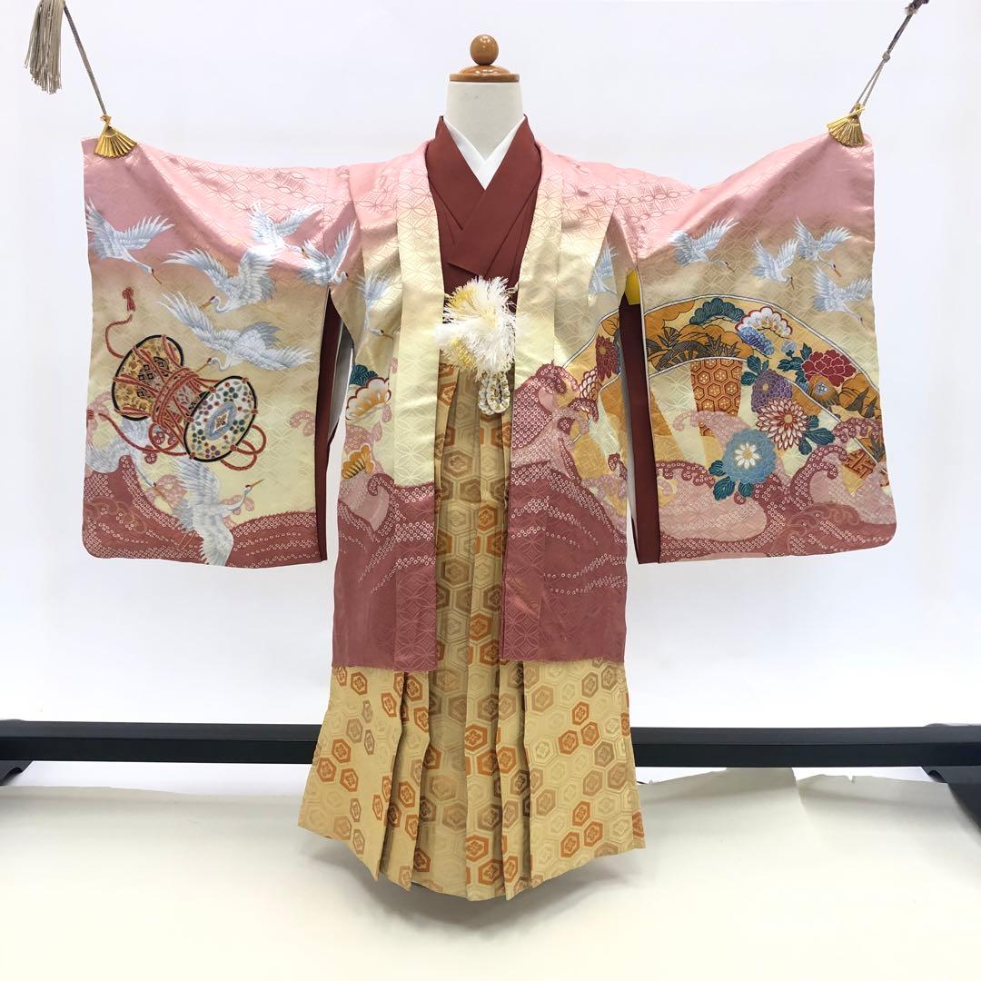 七五三★男児　羽織　着物　袴フルセット★3歳～ ★ピンク★　小物付き u-439 楽天市場】七五三 着物 3歳 羽織袴セット 男の子 10点フルセット