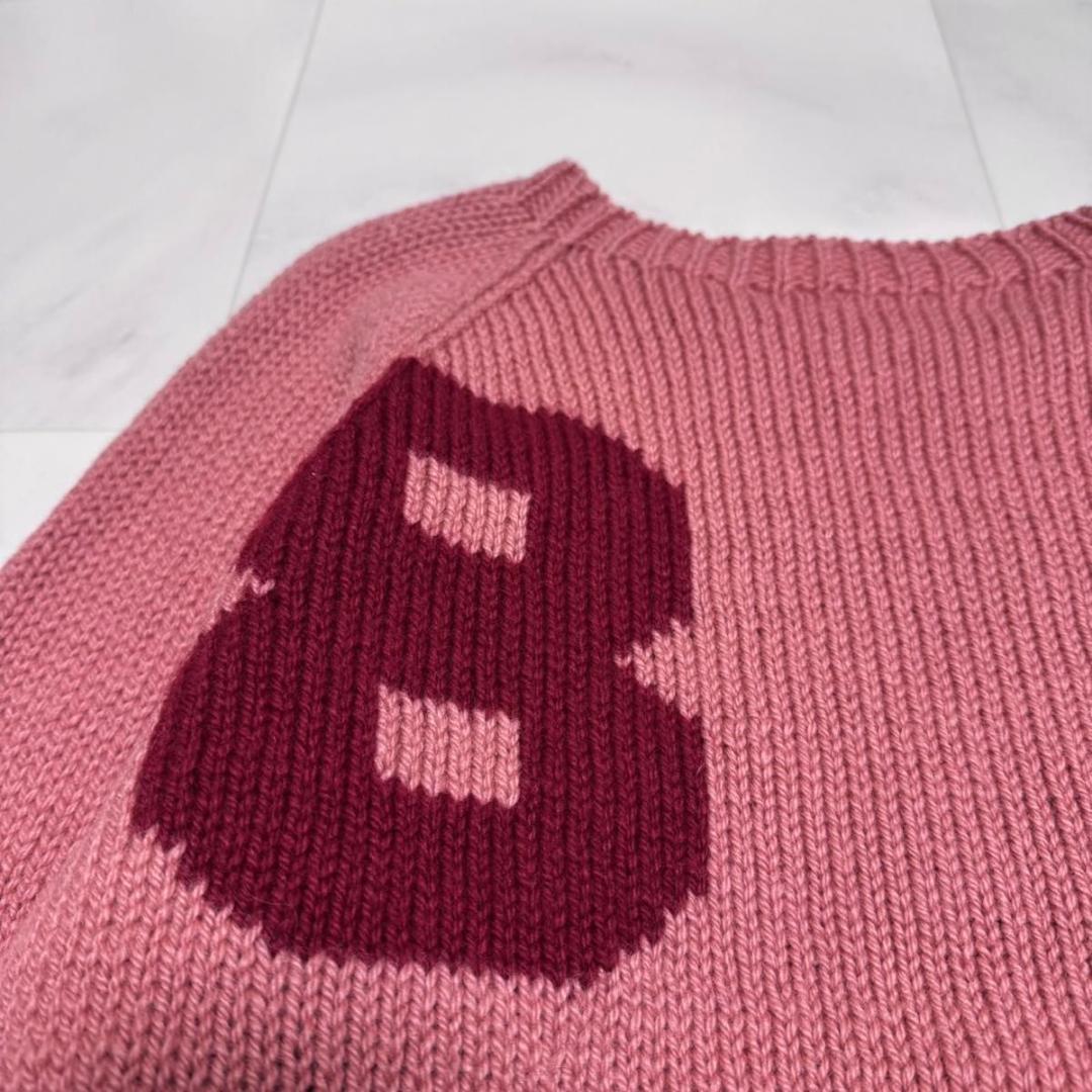 K-FACTORY 数字 図形デザイン ニットセーター ピンク ケイファクトリー