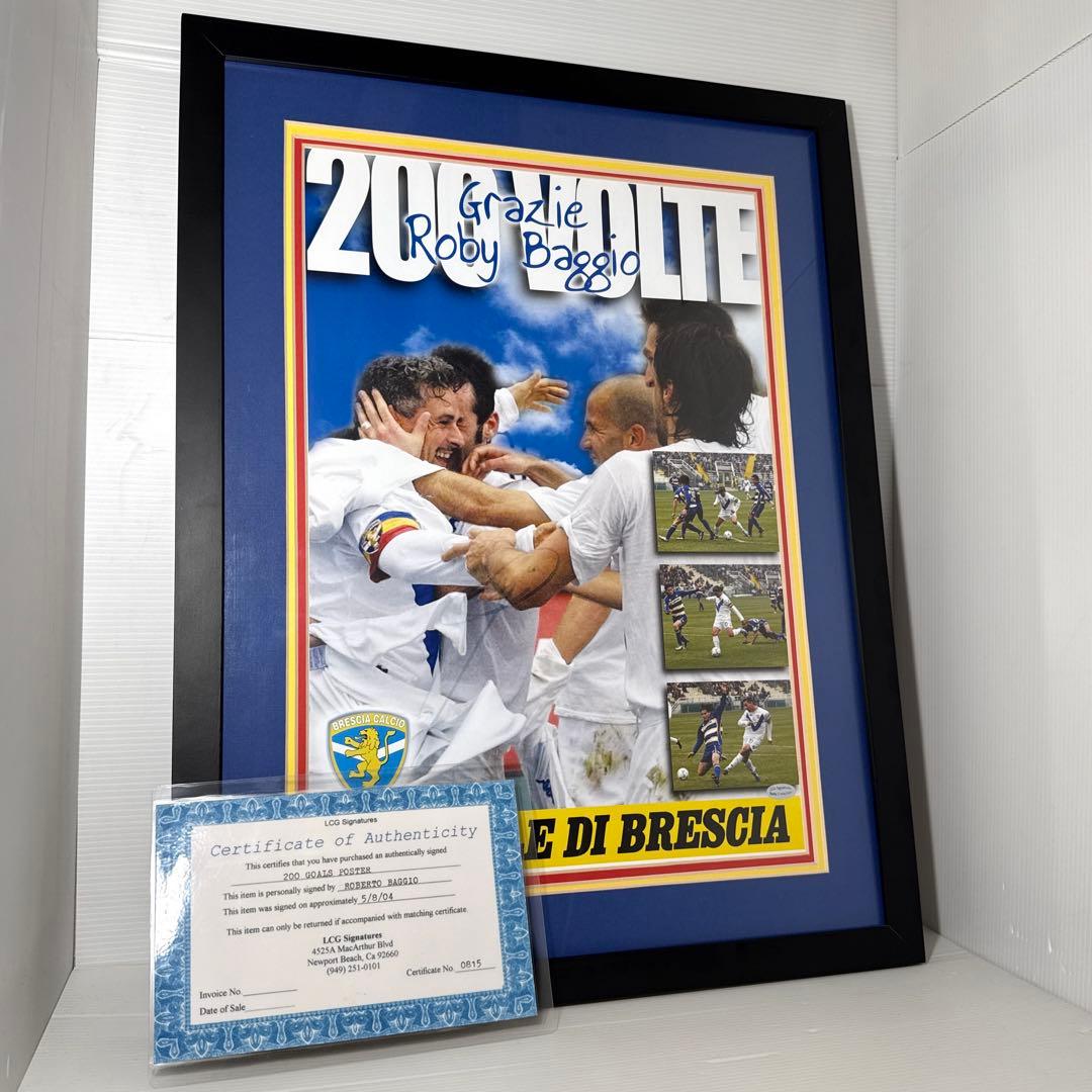 LCG証明書付！ 直筆サイン ロベルト・バッジョ ポスター サッカー 約A3 LCG証明書付 直筆サイン ロベルト・バッジョ ポスター サッカー 約A3
