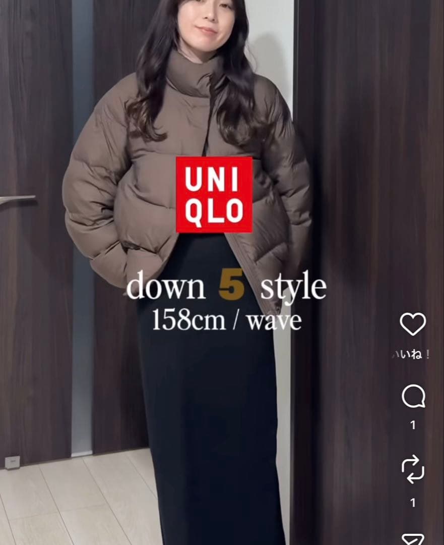 《新品未着用》UNIQLO ユニクロ パウダーソフトダウンジャケット ブラウン