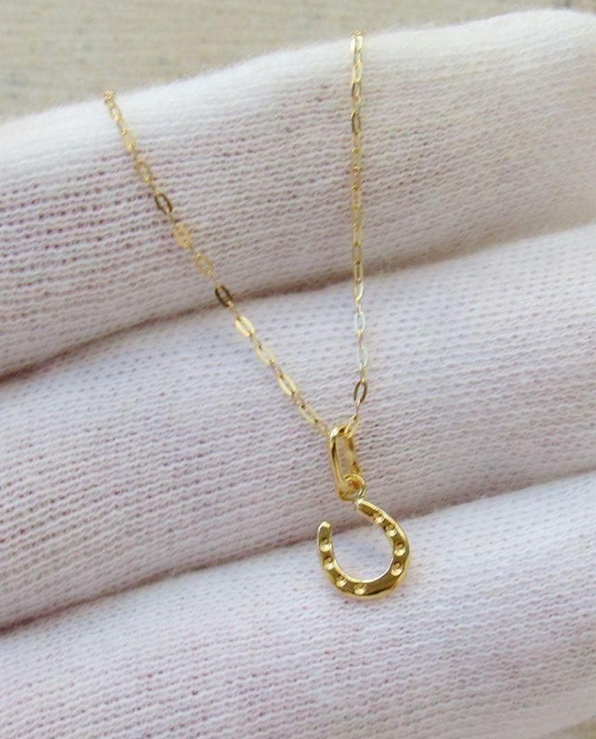 K18 馬蹄 ネックレストップ 18K ペンダント 刻印 18金 本物 大人気