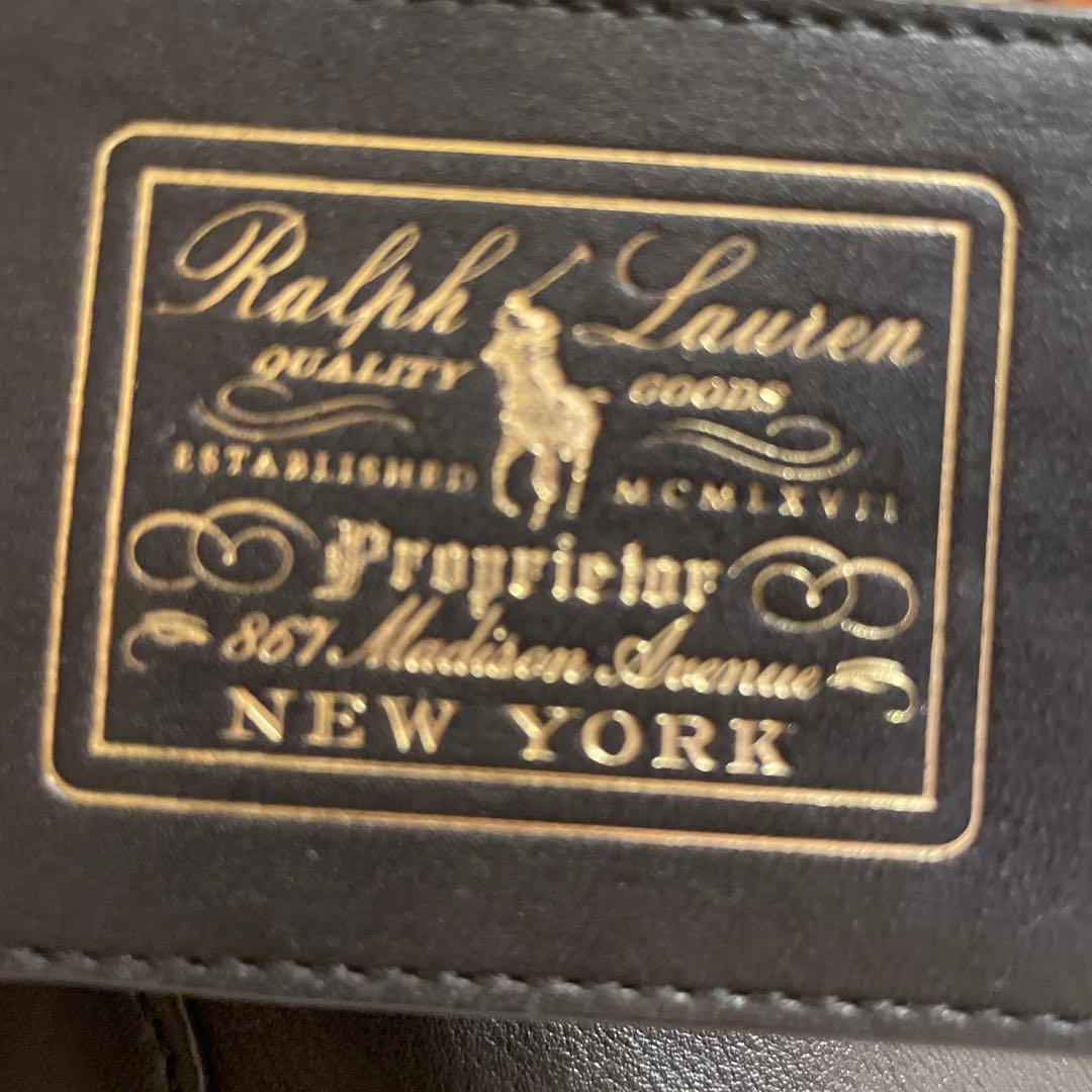 ラルフローレン オールレザー トートバッグ POROポニーロゴ 黒色