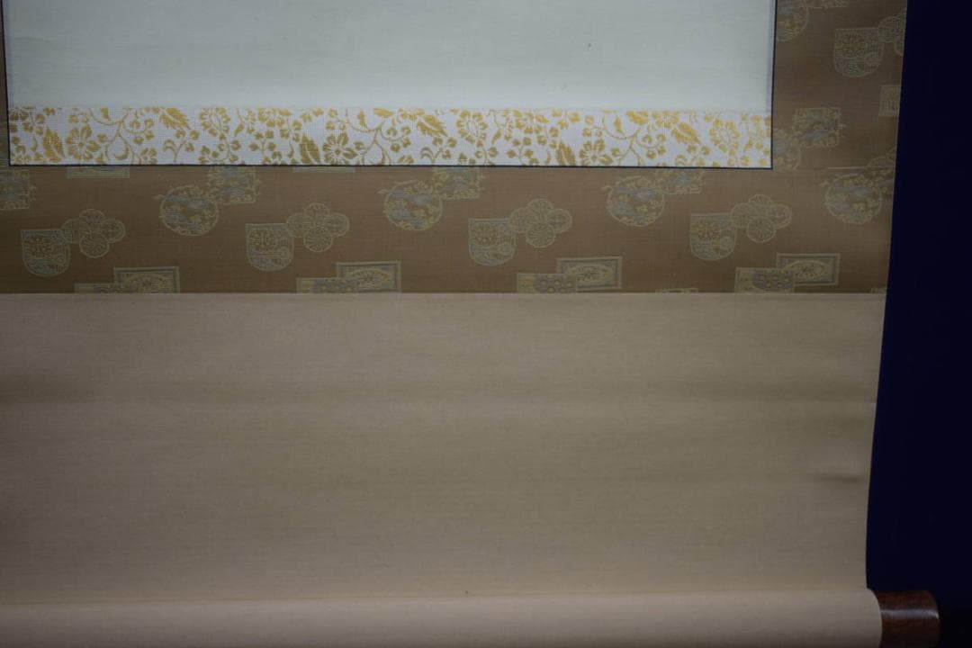 真作/美津子/栗に小禽図/布袋屋掛軸HF-909