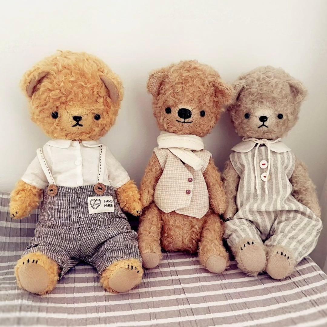 アーティストベア ぬいぐるみ OOAK テディ 海外作家様 イエローブラウンベア