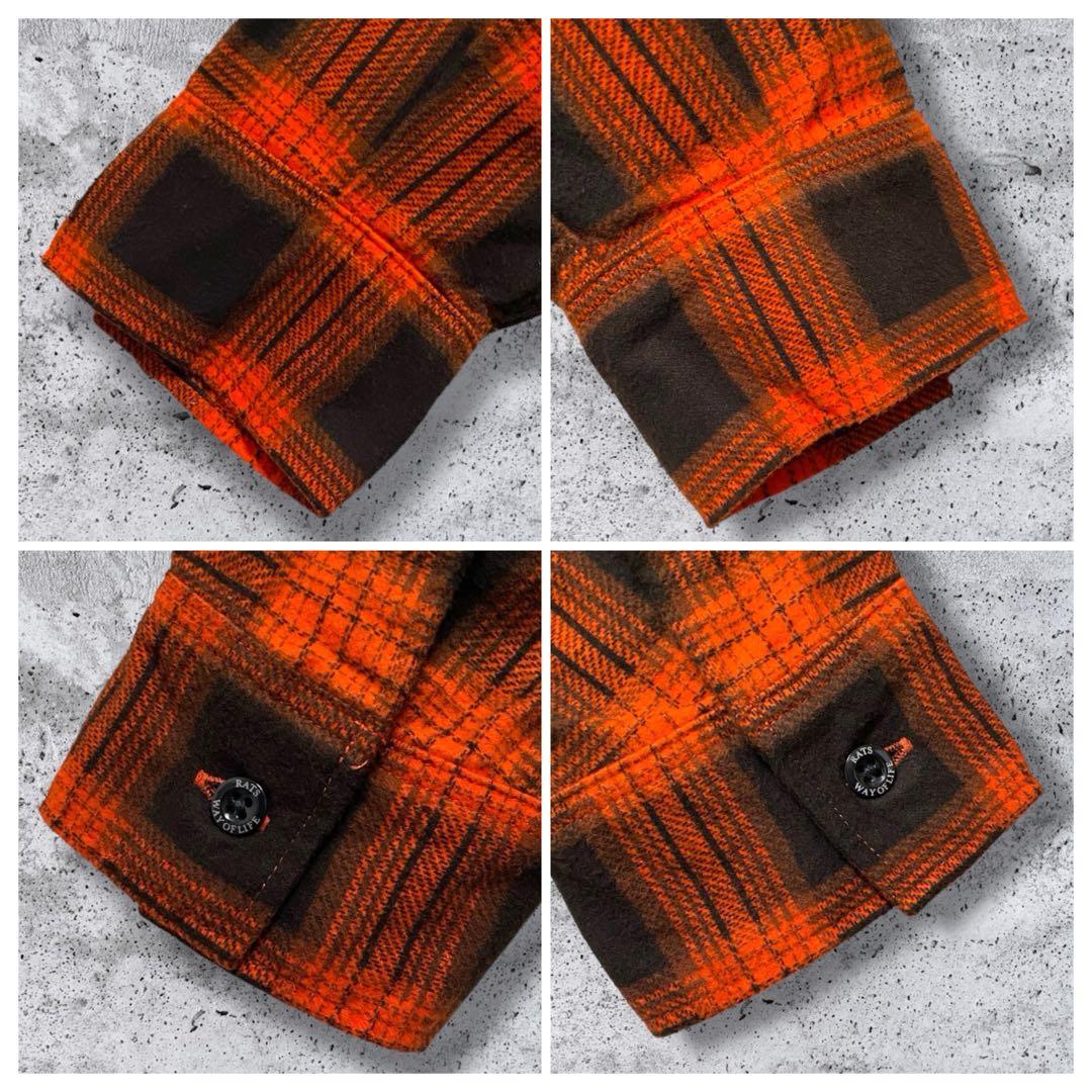 長瀬智也着用】RATS ラッツ ネルシャツ 橙黒 M キムタク チェック