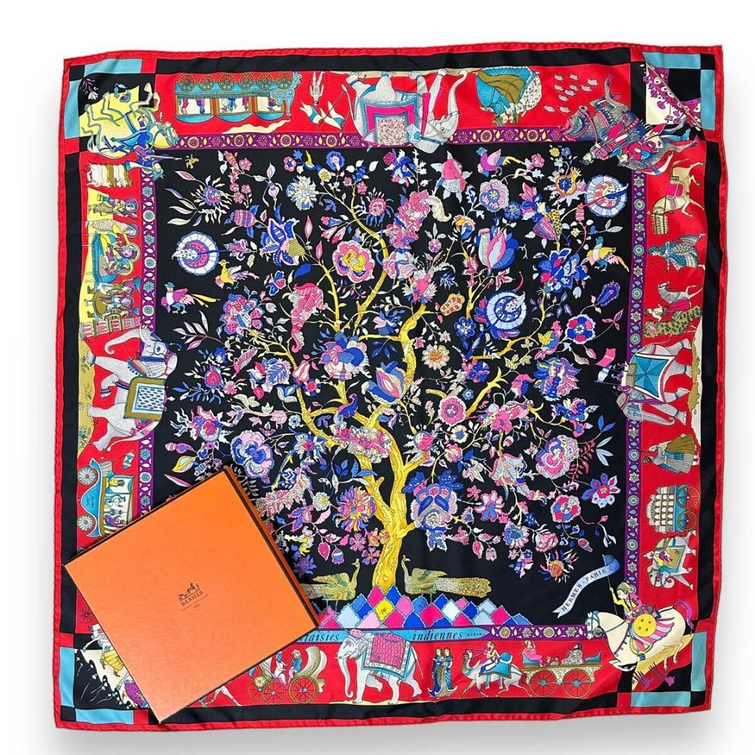 美品】HERMES シルク スカーフ カレ90 眩惑のインド 箱付き - メルカリ