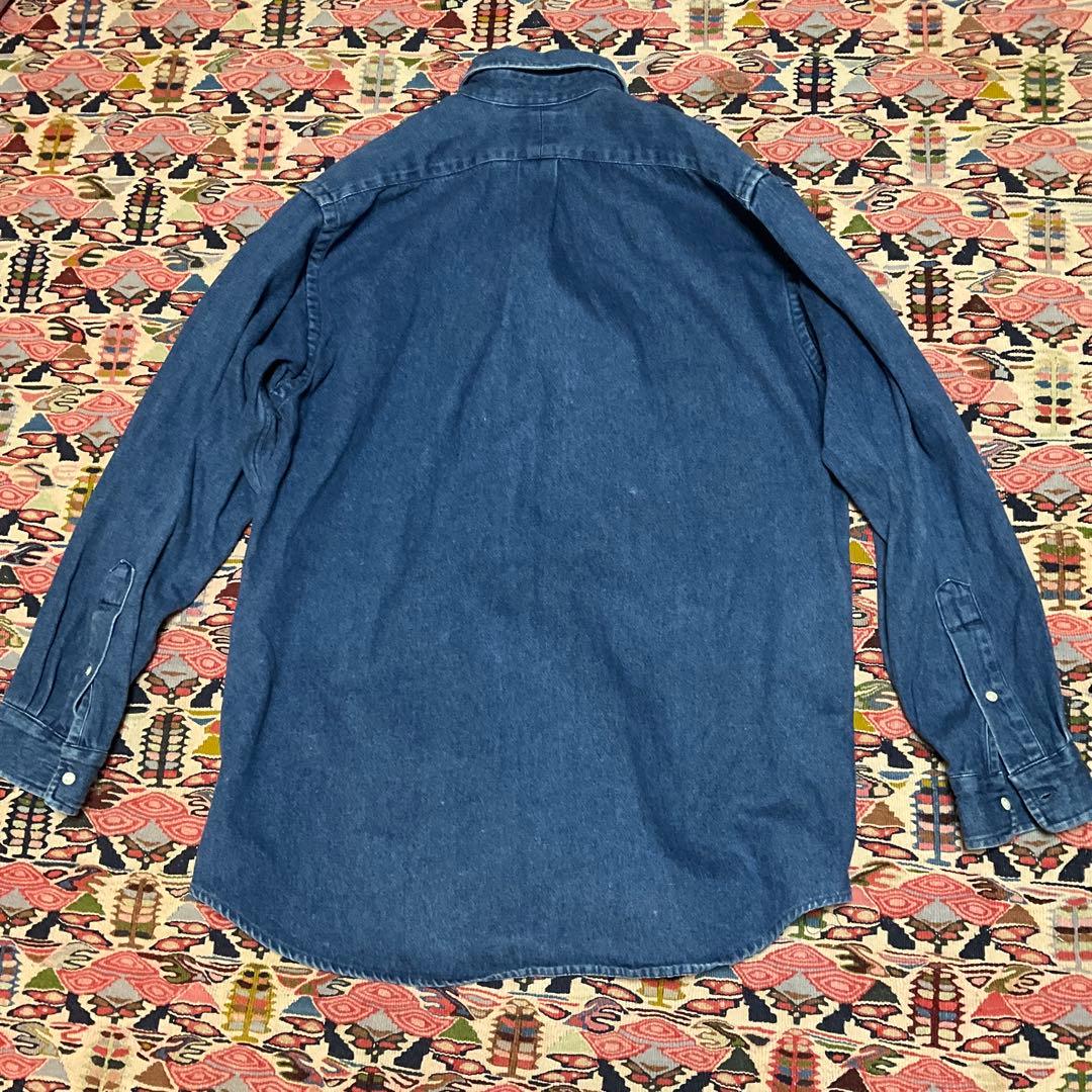 90s ラルフローレン POLO COUNTRY デニムシャツL 赤ポニー 刺繍 - メルカリ