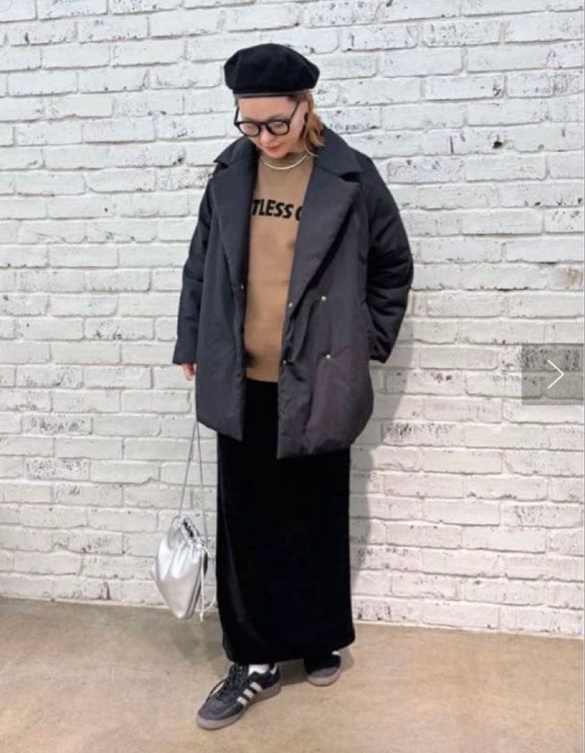 《新品タグ付き》ピュアルセシン 中綿テーラードコート ブラック