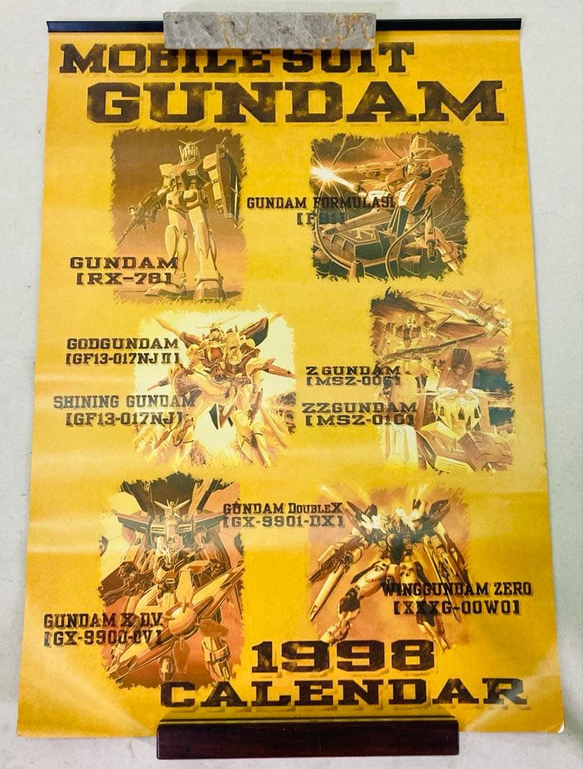 当時物】機動戦士ガンダム 1998年 カレンダー ポスター レトロ S22